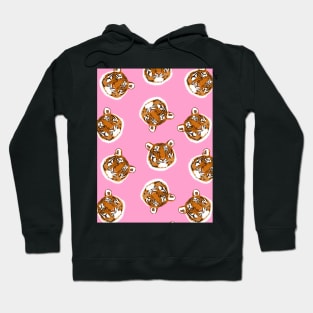 Tiger Head Design on Pink Hoodie